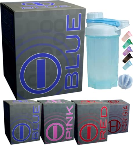 20 Sachets of bHIP i-Blue Energy Blend for Women/Men (Perfect to Support Noni Gia & i-Red/i-Pink),Bonus A Small Shaker Cup 12Oz (Color May Vary)