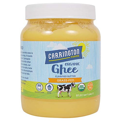 Carrington Farms - Ghee - Organic, Grass Fed, USDA Certified Ghee Butter - Rich in Vitamins A, D, and E - Diet Friendly - 56 Ounces