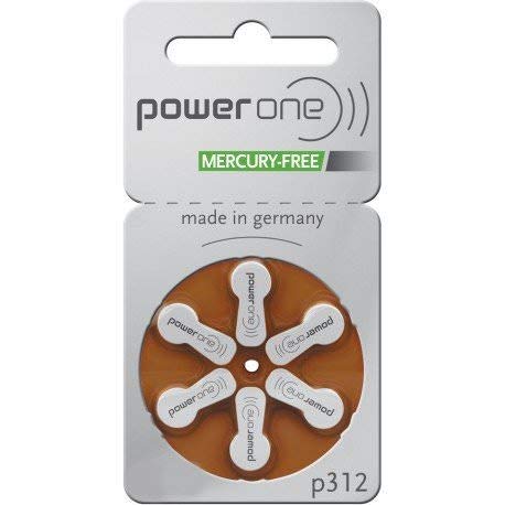 Power One Mercury Free Size 312, 3 Pack (60 Batteries)