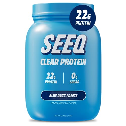 SEEQ Clear Whey Isolate Protein , 22g Protein, Zero Lactose/ Sugar, Keto-Friendly, Best Powder for Men and Women, Juicy Protein with 25 Servings (Blue Razz Freeze)