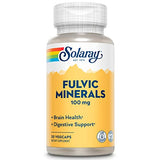 Solaray Fulvic Minerals 100 mg | Himalayan Shilajit | Healthy Digestion, Skin & Brain Support | 30 VegCaps