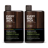 Every Man Jack Hydrating Body Wash for all skin types - Juniper Sage fragrance - Naturally Derived Ingredients - Cleanse, Nourish, and Hydrate Skin -Paraben Free, Phthalate Free, Dye Free-13.5oz - 2pk