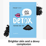 FACETORY Let's Talk, Detox Purifying Sheet Mask with Charcoal and Volcanic Ash - For All Skin Types - Detoxifying, Soothing, and Purifying (Pack of 10)