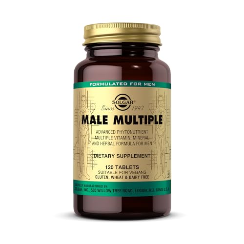 Solgar Male Multiple, 120 Tablets - Multivitamin, Mineral & Herbal Formula for Men - Advanced Phytonutrient - Vegan, Gluten Free, Dairy Free - 40 Servings