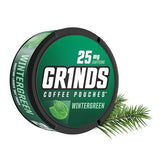 Grinds Coffee Pouches | 10 Cans of Wintergreen | 18 Pouches Per Can | 1 Pouch eq. 1/4 Cup of Coffee (Wintergreen)