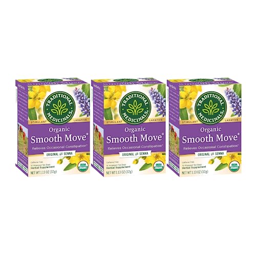 Traditional Medicinals Organic Smooth Move Laxative Tea, 16 Tea Bags (Pack of 3)