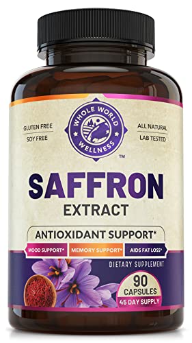 100% Pure Saffron Extract - Metabolism Booster & Natural Appetite Suppressant for Weight Loss. Saffron Mood Enhancer for Women & Men, Natural Diet Pills for Women & Men. USA Made, 90 Servings.