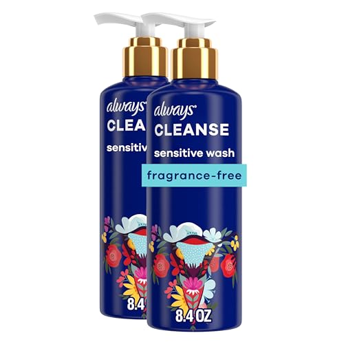 Always Cleanse Feminine Intimate Wash For Women, Ph Balanced For Sensitive Skin, Fragrance-Free, Gynecologist Tested, 8.4 Fl Oz, (Pack of 2) Package may vary