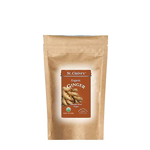 St. Claire's Organic Herbal Pastilles, (Ginger, 8 Ounce Refill Bag, over 240 pieces) | Gluten-Free, Vegan, GMO-Free, Plant-based, Allergen-Free | Made in the USA in a Dedicated Allergen-Free Facility
