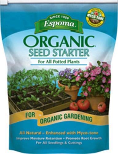 Espoma Organic Seed Starter Premium Potting Soil Mix - All Natural & Organic Seed Starting Mix with Mycorrhizae. For Organic Gardening, 8 qt, Pack of 2