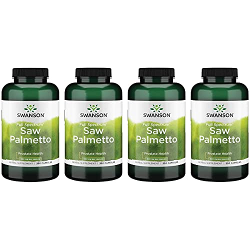 Swanson Saw Palmetto - Herbal Supplement Promoting Male Prostate Health Support - Natural Hair Supplement & Urinary Health Support (540 mg 250 Capsules) 4 Pack