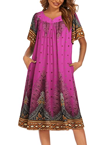 Ekouaer House Dress for Women Plus Size Mumu Dresses Lounge Dresses Duster Housecoats Elderly Moo Moomoos Patio Dress Florar Nightgown