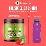 KEY NUTRIENTS Electrolytes Powder No Sugar - Juicy Strawberry Kiwi Electrolyte Powder - Hydration Powder - No Calories, Gluten Free Keto Electrolytes Powder Packets (20, 40 or 90 Servings)