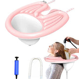 Portable Inflatable Shampoo Basin for Bedside and in Bed for Elderly, Disabled, Pregnant, Injured, Bedridden, Handicapped. Wash Hair in Bed Shampoo Bowl with Drain Tube Use for Washing Coloring Hair