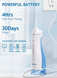 Water Dental Flosser Cordless for Teeth Cleaning - 4 Modes Oral Irrigator 300ML Braces Flossers Cleaner, Rechargeable Portable IPX7 Waterproof Powerful Battery for Travel Home