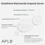 APLB Glutathione Niacinamide Ampoule Serum | LIPO GLUTA NIAC CEN™ 31.3% 1.35 FL.OZ/Korean Skincare, Long lasting moisturizing, Improve skin elasticity, Revitalize for gentle and improve skin texture