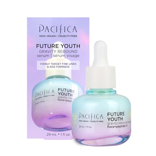 Pacifica Beauty, Future Youth Gravity Rebound Serum, Multi Peptide Complex, Ectoin, Lightweight, Improve Fine Lines, Anti-Aging, Firming, Bouncy Youthful Skin, Vegan, Cruelty Free