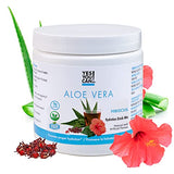 Yes You Can! Organic Aloe Vera Drink Mix - Super Greens Powder - Energy Drink Powder - Pure Aloe Juice Infused - Organic Superfoods - Made in The USA - Hibiscus - 16oz