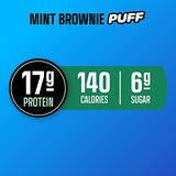 Built Puffs Bars, 12 Count Protein Bar - High Protein Energy Bars, Collagen, Gluten Free, Chocolate Covered, Low Carb, Low Calorie, Low Sugar, Delicious Protein, Healthy Snack (Mint Brownie)