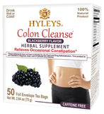 6 Pack Of Hyleys Wellness Colon Cleanse Blackberry Tea - 50 Tea Bags (Caffeine Free, GMO Free, Gluten Free, Dairy Free, Sugar Free & 100% Natural, Decaf), 300 Count