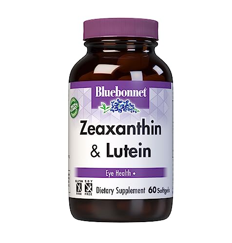 Bluebonnet Nutrition Zeaxanthin Plus Lutein Softgel, Lutein & Zeaxanthin, Eye Health & Blue Light Exposure, Lutein from Marigold, Zeaxanthin from Paprika, Gluten Free, Soy Free, Milk Free, 60 Softgels