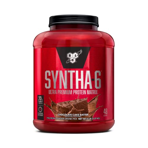 BSN SYNTHA-6 Whey Protein Powder with Micellar Casein, Milk Protein Isolate, Chocolate Cake Batter, 48 Servings (Package May Vary)