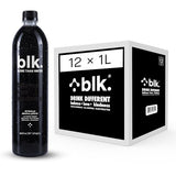 blk. PH 8+ Natural Mineral Alkaline Water Electrolyte Infused with Fulvic and Amino Acids, Zero Sugar, 1 Liter, 12 Pack