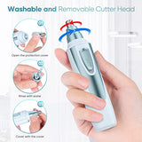 Ear and Nose Hair Trimmer Clipper - 2022 Professional Painless Eyebrow & Facial Hair Trimmer for Men Women, Battery-Operated Trimmer with IPX7 Waterproof, Dual Edge Blades for Easy Cleansing Blue