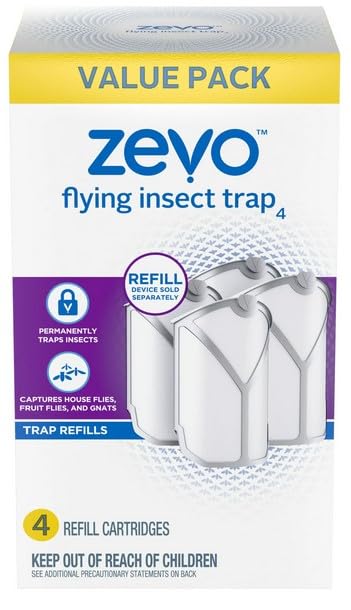 Bundle Zevo Flying Insect Trap Refill Kit NO Device - Model 3-2 Pack (4 Cartridges)