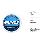 Grinds Coffee Pouches | 6 Cans of Spearmint | 18 Pouches Per Can | 1 Pouch eq. 1/4 Cup of Coffee (Spearmint)