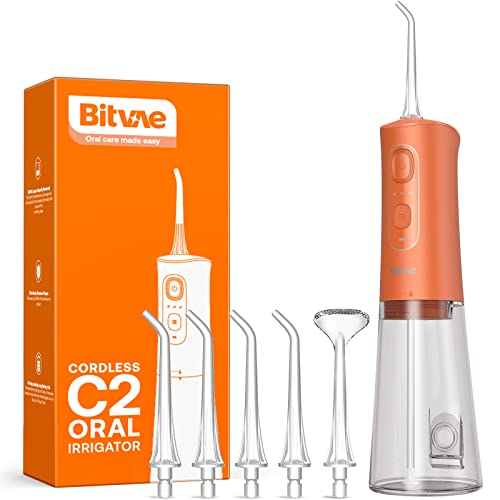 itvae Cordless Water Dental Flosser for Teeth, Portable 300ML Water Teeth Cleaner Picks, 3 Cleaning Modes 6 Jet Tips, Water Dental Picks for Cleaning