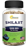 aSquared Nutrition Shilajit 1000mg - 120 Capsules - Pure Shilajit Extract Supplement and Powder Complex Pills - Natural Humic & Fulvic Acid & Trace Minerals - Alternative to Resin & Drops