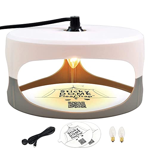 ASPECTEK - Trapest Sticky Dome Flea Bed Bug Trap with 2 Glue Discs. Odorless Cleaner and Flea Killer Trap Pad (Flea Trap)