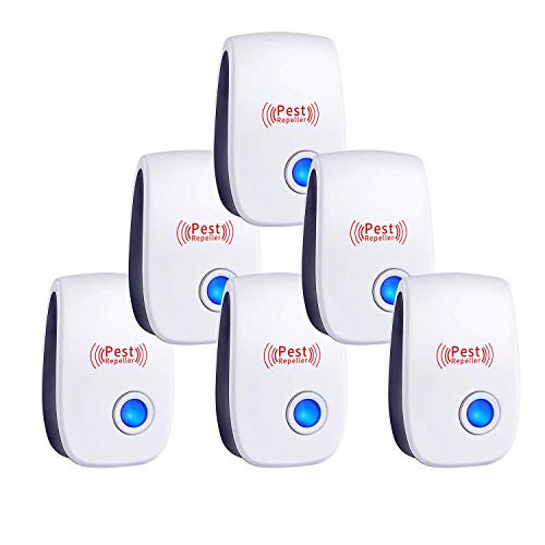 WahooArt Ultrasonic Pest Repeller 6 Packs, The Newest Pest Repellent Electronic Indoor Plug in for Insects, Mosquitoes, Mice, Ants, Roaches, Spiders, Bugs, Flies, Cockroach, pest Control, Non-Toxic