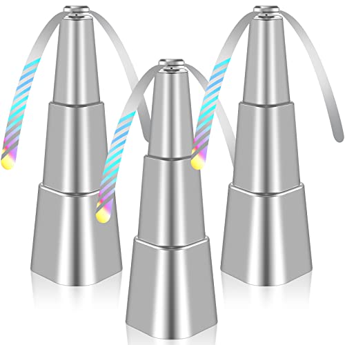 chemotex Fly Fan for Tables Fly Fan for Outdoor Keeps Flies Away Fly Repellent Fans for Outdoor Table Top Bug Repellent Fan with Holographic Blades for Outside, Picnic (Silver, 3Packs)
