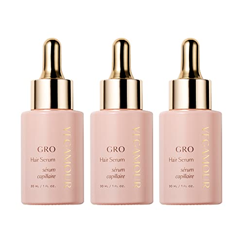 VEGAMOUR GRO Hair Serum 3-Pack, Stock Up & Save On 3-Month Supply, Get Thicker, Fuller Looking Hair In As Soon As 90 Days, Bergamot Scent, 1 fl. oz. each