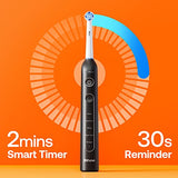 Bitvae R2 Rotating Electric Toothbrush for Adults with 8 Brush Heads, Travel Case, 5 Modes Rechargeable Power Toothbrush with Pressure Sensor, 3 Hours Fast Charge for 30 Days, Black