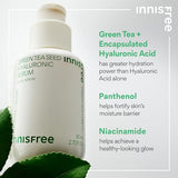 innisfree Green Tea Seed Hyaluronic Serum Refill with Panthenol and Niacinamide, Korean Face Serum for Hydration and Glow (Packaging May Vary)