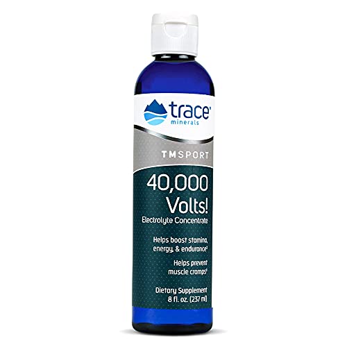 Trace Minerals 40000 Volts - Stamina - Energy - Endurance - Performance - Zero-Sugar Electorlytes - Independently Tested - Deficiency - Vegan - Gluten Free - Alkaline - 8oz (96 serv)