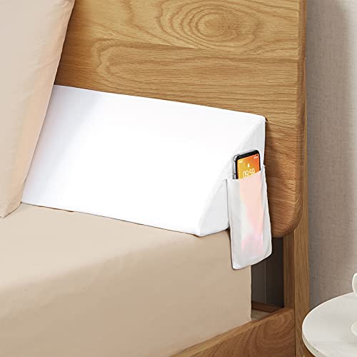 Vekkia Queen Bed Wedge Pillow for Headboard Gap/Headboard Pillow/Mattress Wedge/Bed Gap Filler，Bolster Pillow Close Gap Between Mattress and Headboard(White 60"x8"x6")