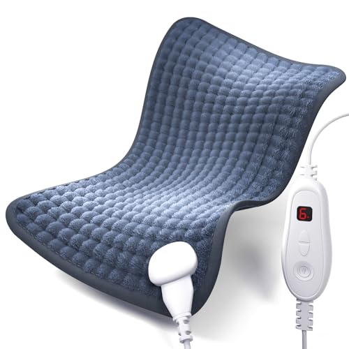DAILYLIFE Heating Pad 12"x24" Cozy Electric Blanket UL Certified with Overheating Protection | 6 Heating Settings | Auto-Off | Machine Washable, Deep Blue