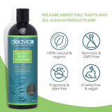 Aleavia Enzymatic Body Cleanse with Loofah Poof – Fragrance-Free Organic & All-Natural Prebiotic, Vegan Body Wash – Sulfate-Free Body Cleanser – 16 Oz.