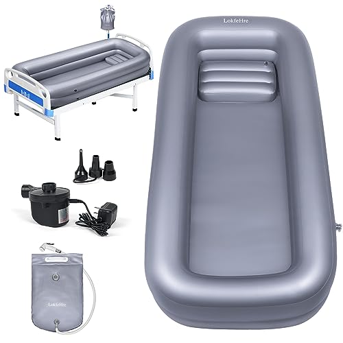 Medical Inflatable Bathtub,Shower Bath Basin Kit, PVC Portable Bathtub with Electric Air Pump,Portable Bathtub Wash Full Body in Bed Bath,for Elderly (Basin Kit)
