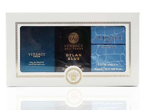 Versace Miniature Variety Trio Collection Perfume Gift Set for Men 0.17 oz/5 ml Splashes 1