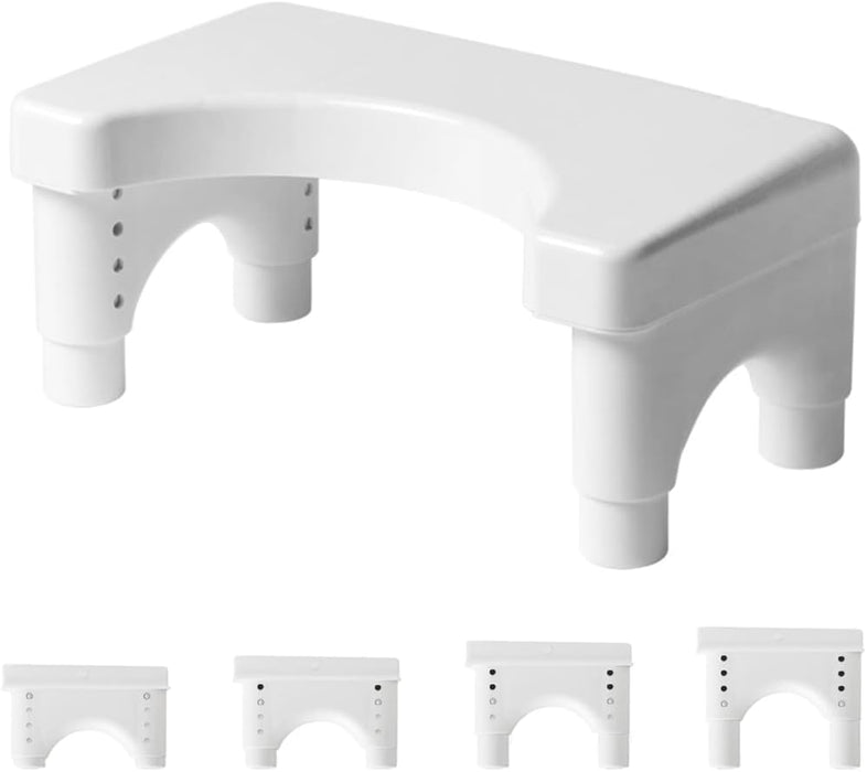 Toilet Stool,Poop Stool Adult for Bathroom Toilet Stool Squat Adult (White, Plastic Feet)