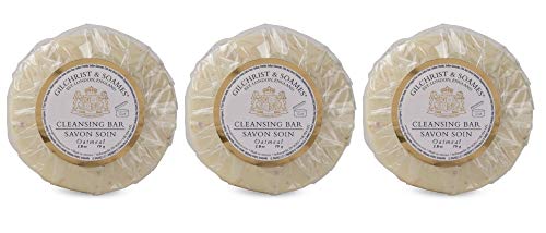 Gilchrist & Soames English Spa Oatmeal Cleansing Bar Trio Soaps - Set of 3, 2.8 Ounces Each