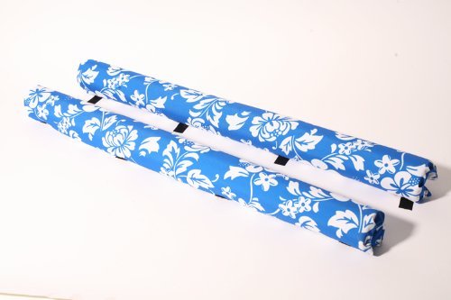 Vitamin Blue 36" Roof Rack Pads Blue Floral - Non Logo (MADE in U.S.A.) AERO PADS
