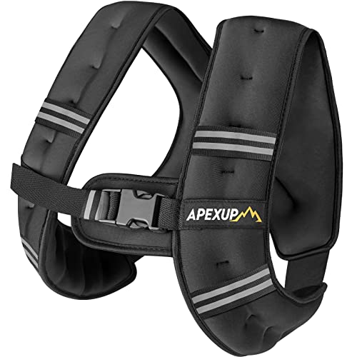 APEXUP Weighted Vest Men 5lbs Weights with Reflective Stripe, Weighted vest for Women Workout Equipment for Strength Training Running (Black)
