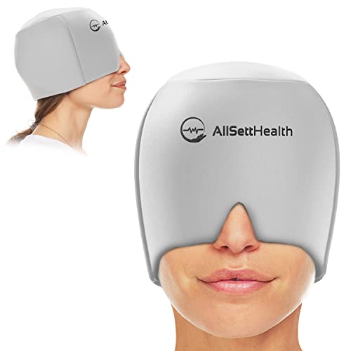 Migraine Relief Cap Ice Head Wrap Headache and Migraine Hat | Headache Relief with Hot/Cold Gel Head Ice Pack with Face and Eye Headache Mask Compress