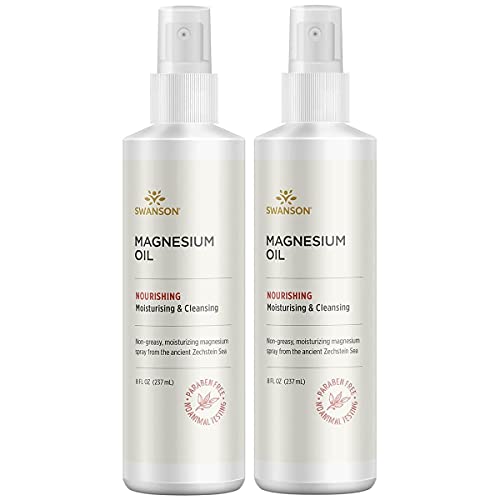 Swanson Magnesium Oil Spray Zechstein Magnesium Soothes Muscles Nourishes Skin Stress Relief Sleep Rapid Absorption Dr. Barbara Hendel's Formula 8 fl oz (237 ml) Liquid (2 Pack)